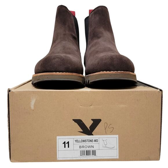 Territory Men Yellowstone Chelsea Ankle Boots Size US 11W Brown Suede main image 5